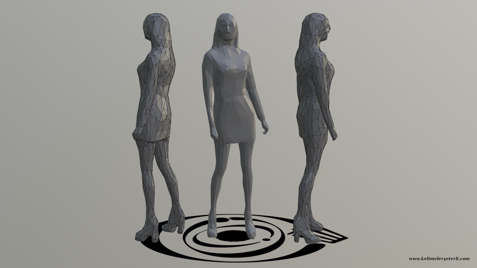 Human 085 LP R Low-poly 3D model_1