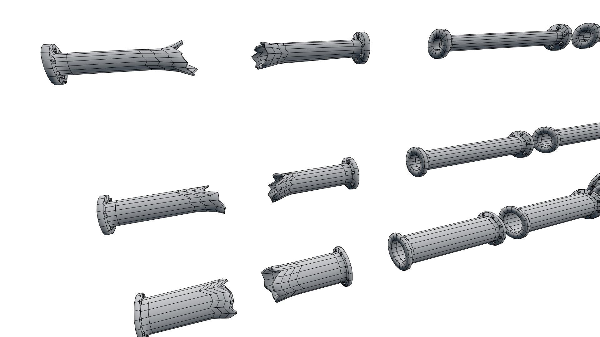 Low Poly Modular PBR Pipe Asset Collection Low-poly 3D model_25