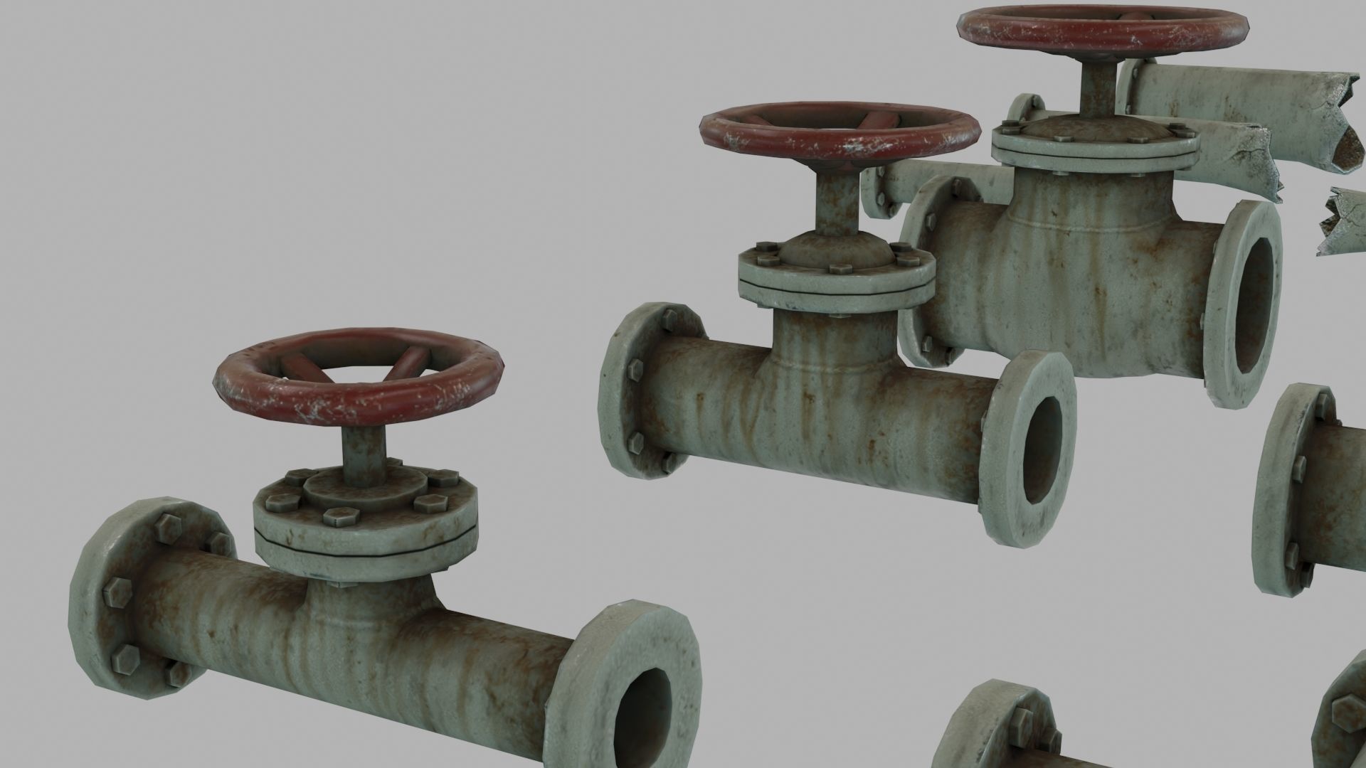 Low Poly Modular PBR Pipe Asset Collection Low-poly 3D model_15