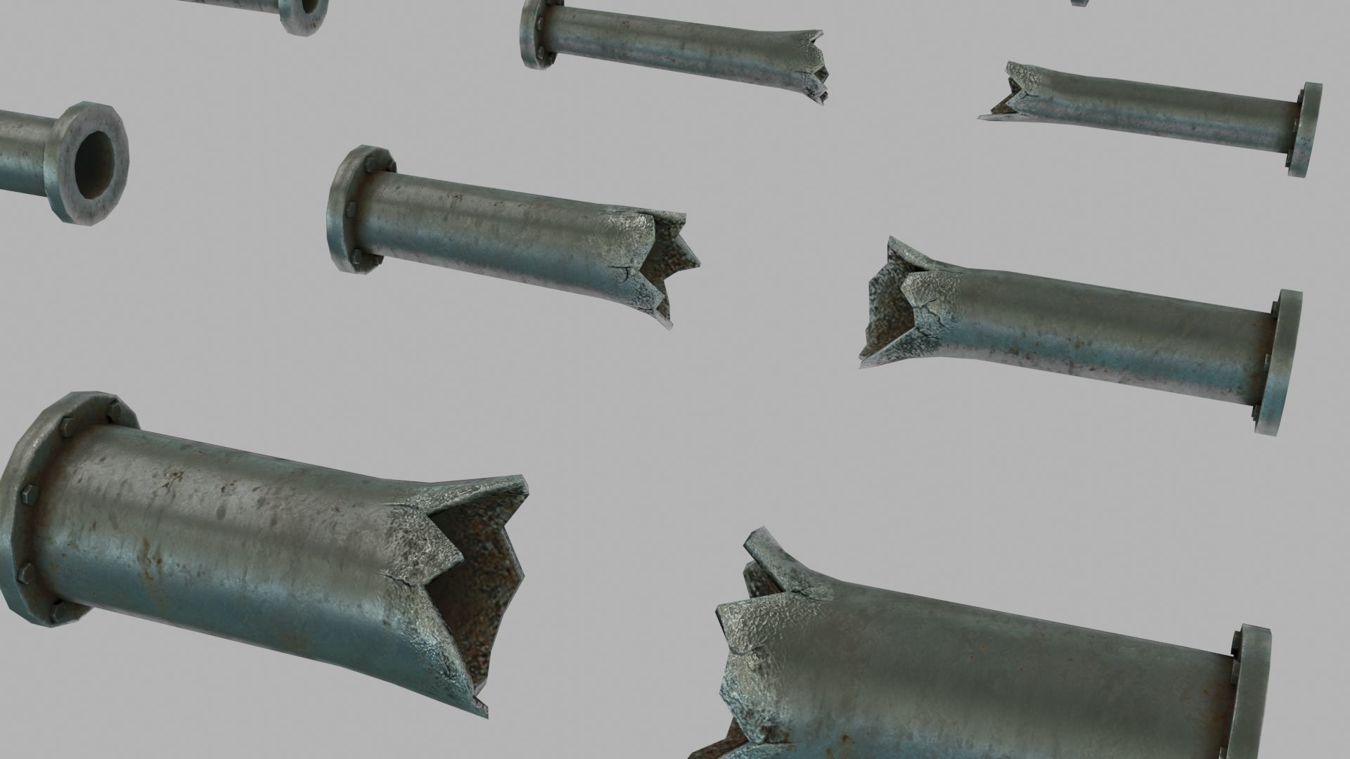 Low Poly Modular PBR Pipe Asset Collection Low-poly 3D model_9