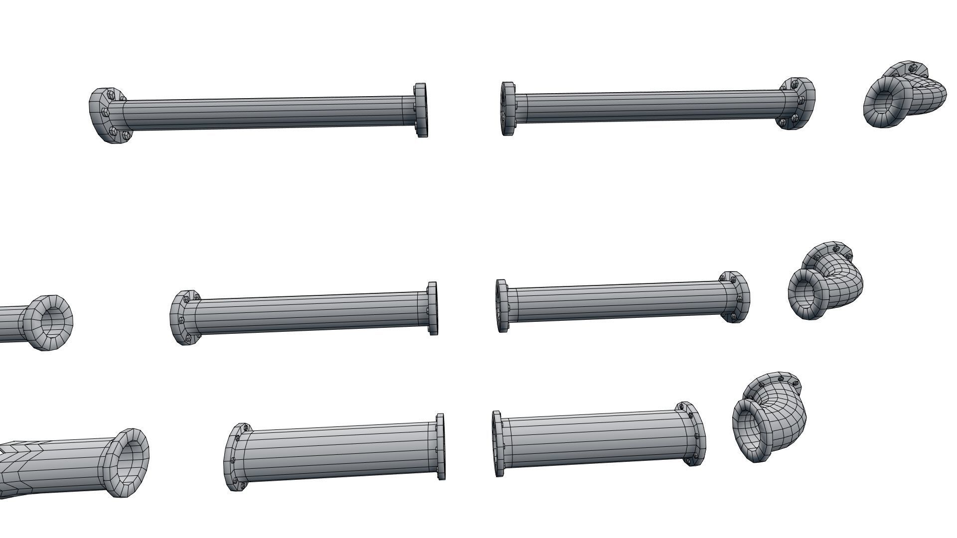Low Poly Modular PBR Pipe Asset Collection Low-poly 3D model_24
