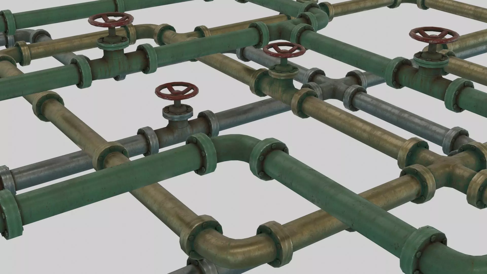 Low Poly Modular PBR Pipe Asset Collection Low-poly 3D model_0