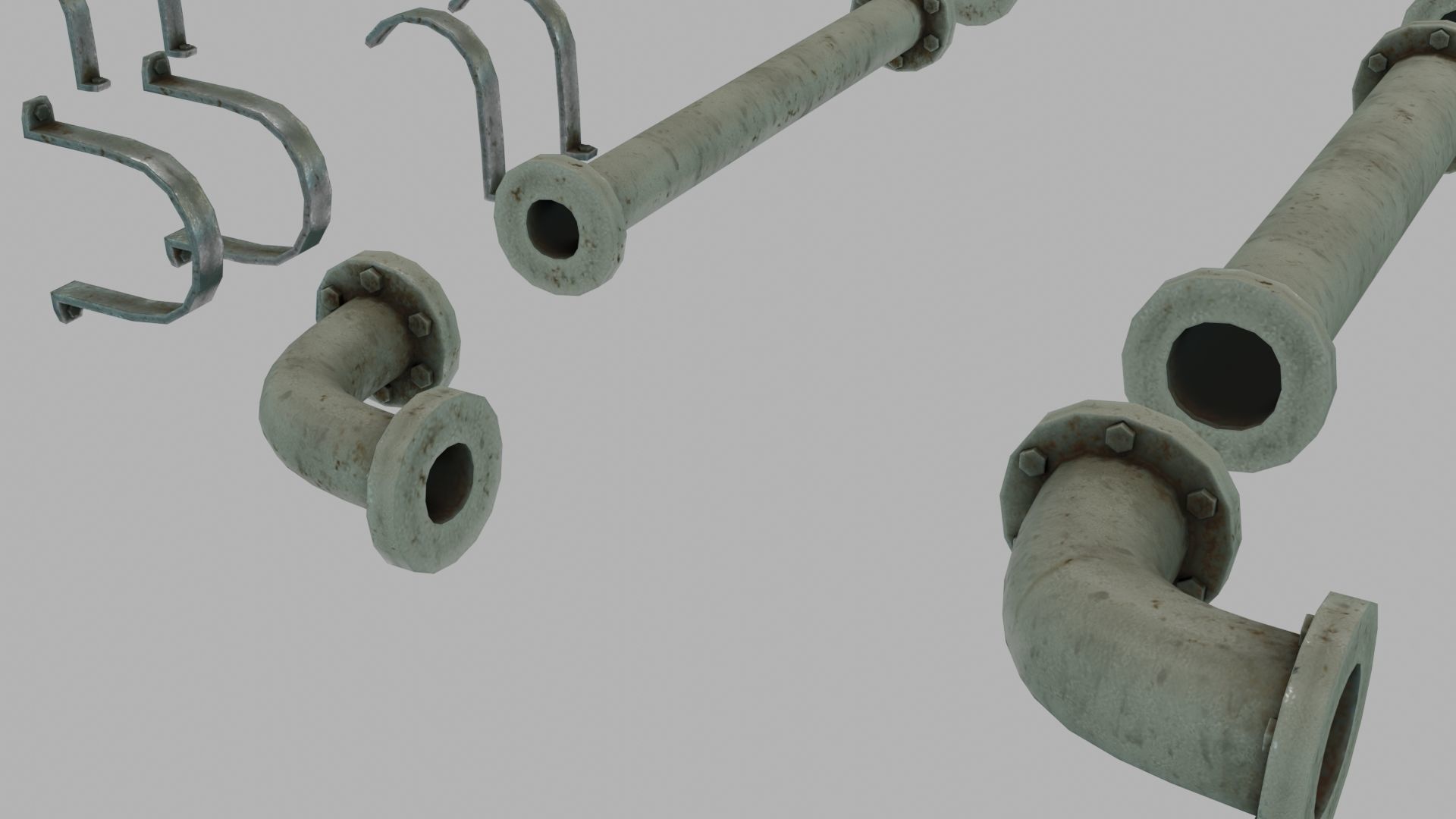 Low Poly Modular PBR Pipe Asset Collection Low-poly 3D model_17