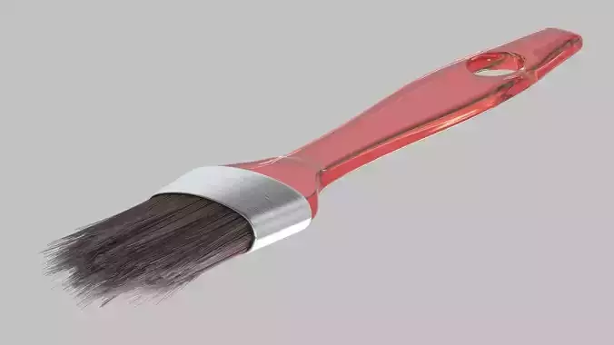 Paintbrush with red acrylic handle