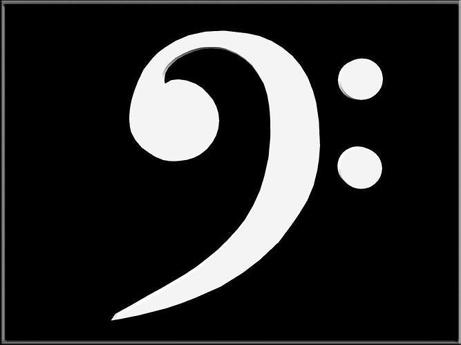 F clef symbol Low-poly 3D model
