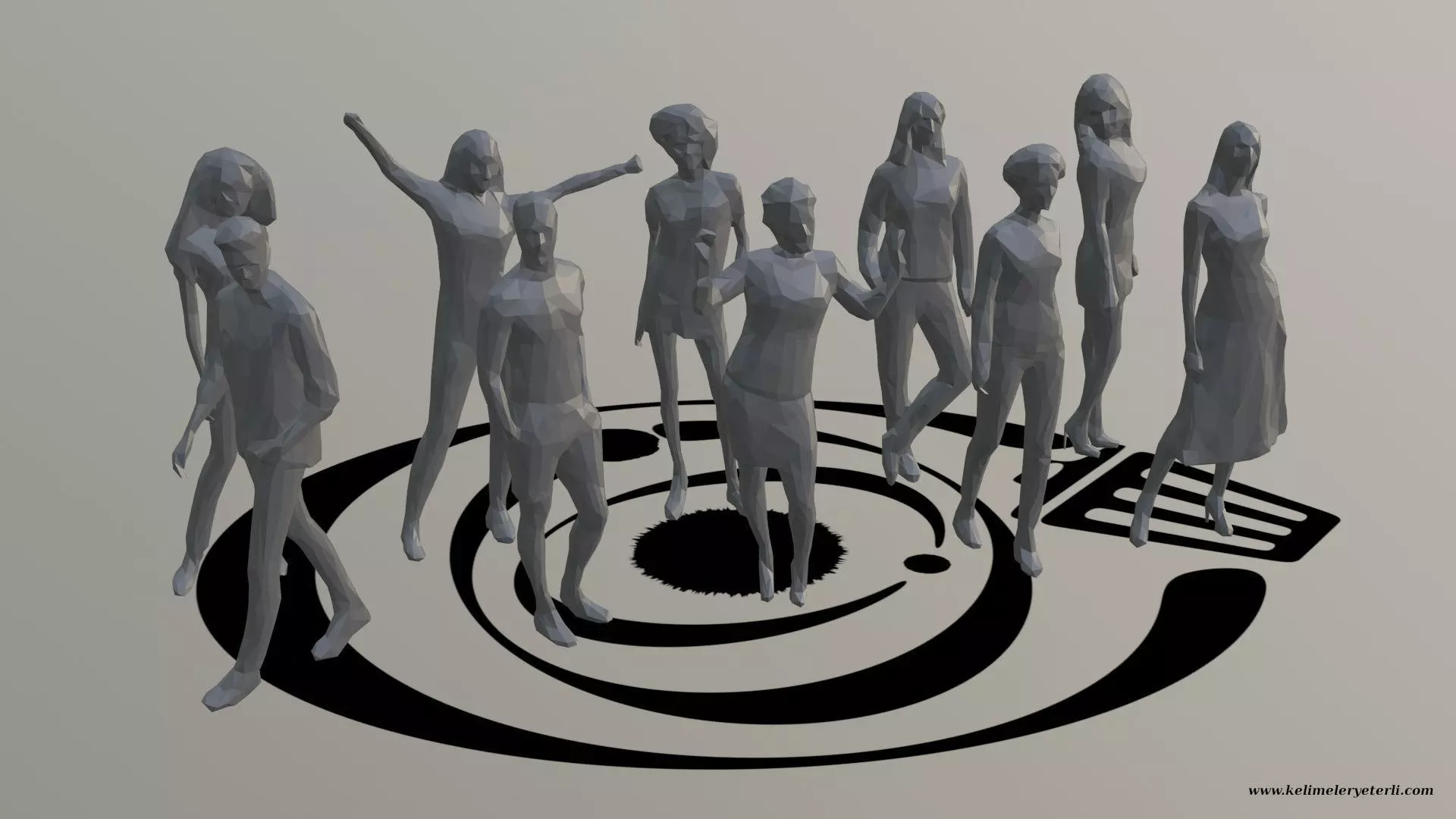 Low Poly People Pack 007 - 10 Pieces R 3D Model Collection_0