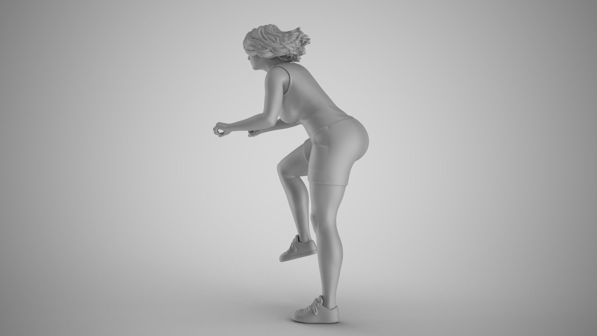 Girl on Bike 3D print model_3