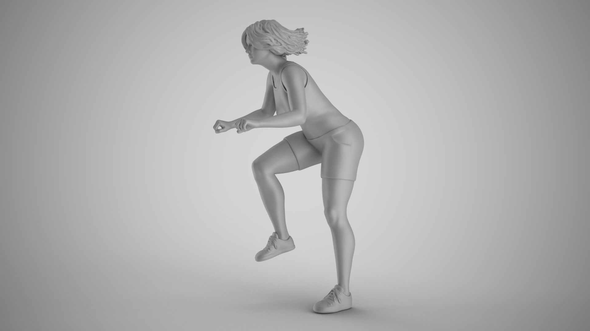 Girl on Bike 3D print model_2