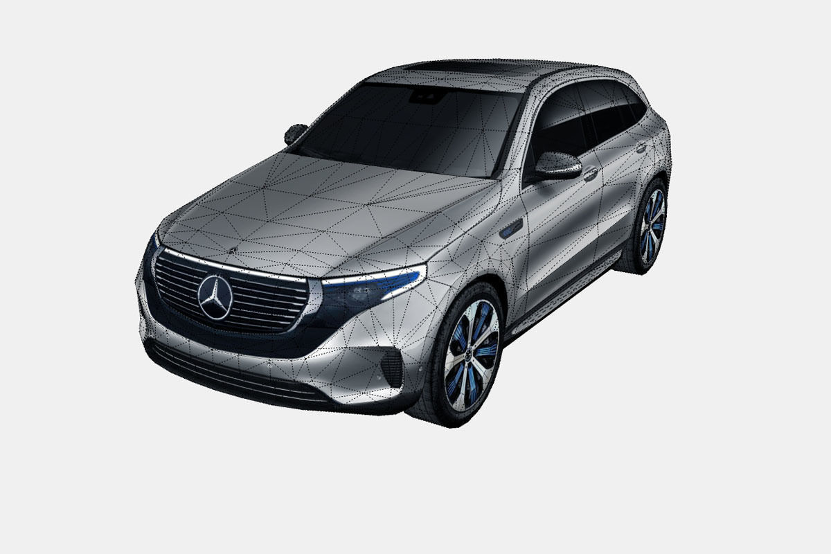 Mercedes-Benz EQC 2020 Low-poly 3D model_16