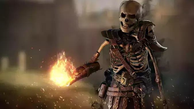 Skeleton Mage Low-poly 3D model
