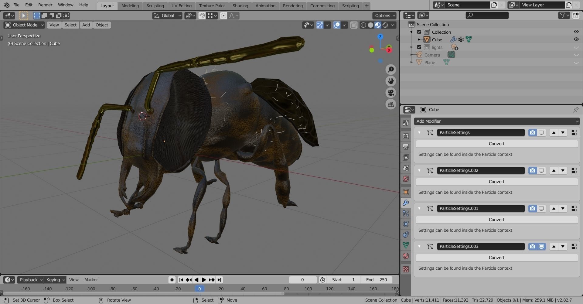 Bouganville flower with hornet 3D model_24