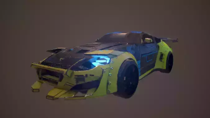 Cyberpunk Nissan Z Proto  Low-poly 3D model Cyberpunk Nissan Z Proto  Low-poly 3D model