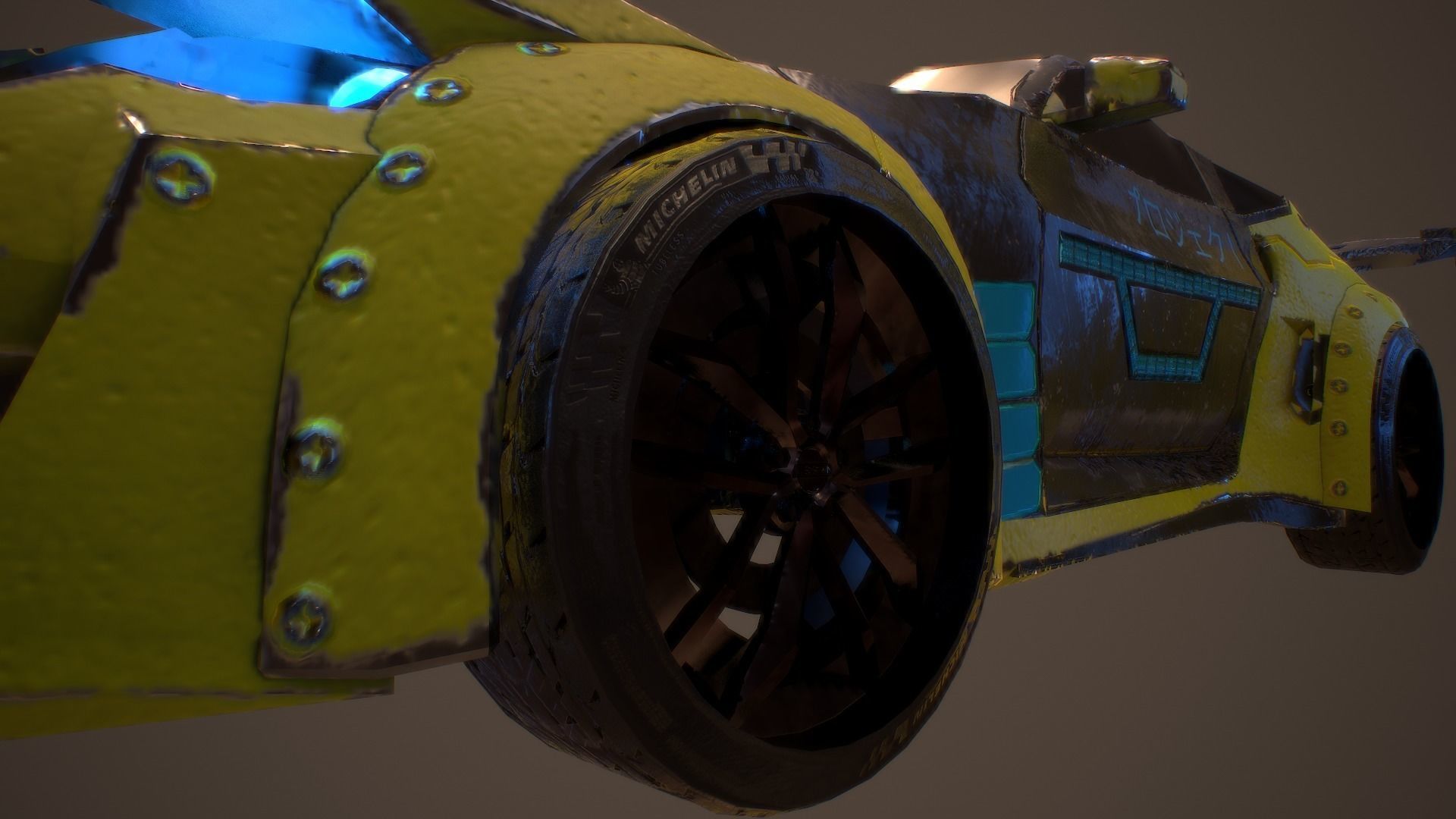 Cyberpunk Nissan Z Proto  Low-poly 3D model_11