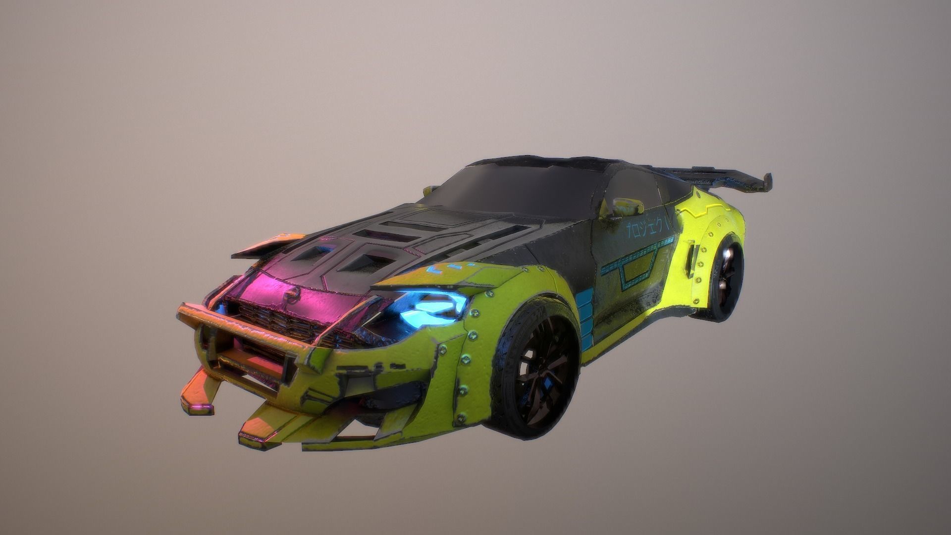 Cyberpunk Nissan Z Proto  Low-poly 3D model_2