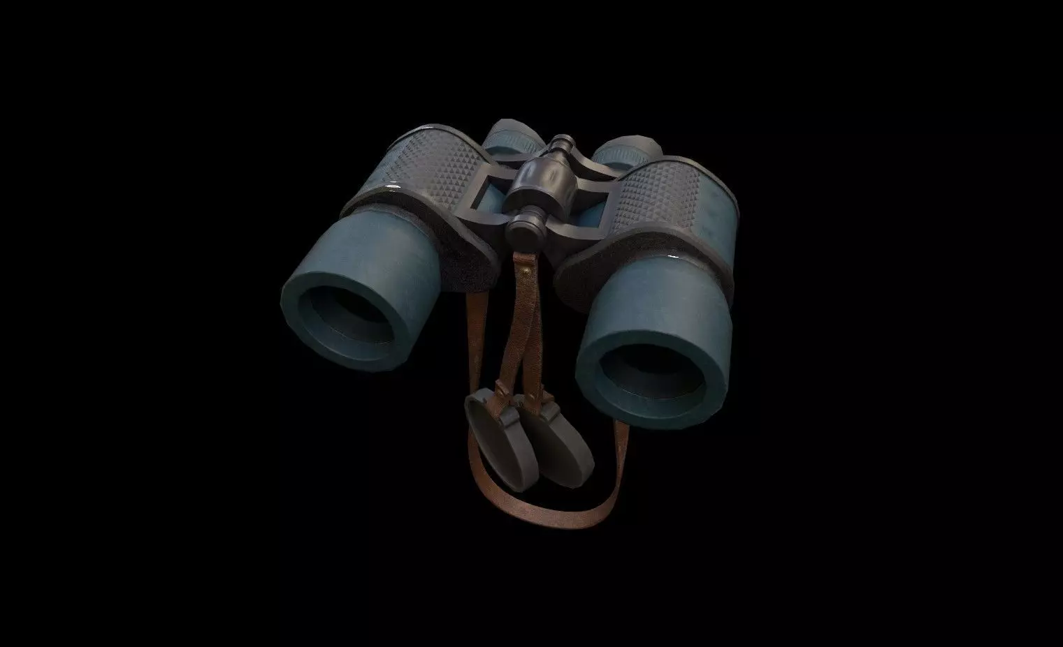 Binoculars Low-poly 3D model_0