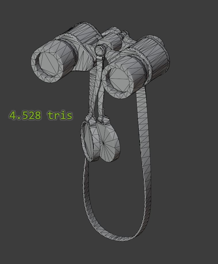 Binoculars Low-poly 3D model_3
