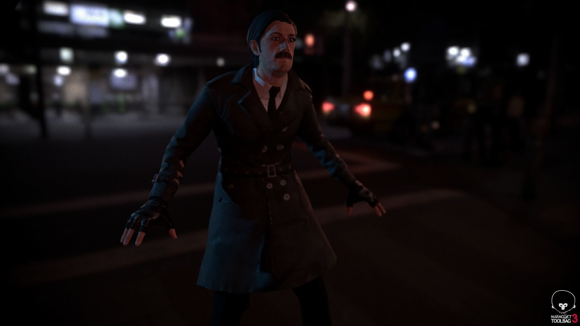 Game-Ready Detective Rigged and Animated Low-poly 3D model_10