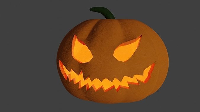 Halloween pumpkin Low-poly 3D model
