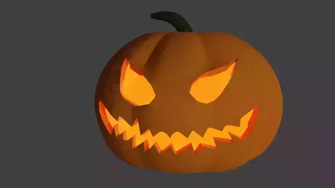 Halloween pumpkin Low-poly 3D model