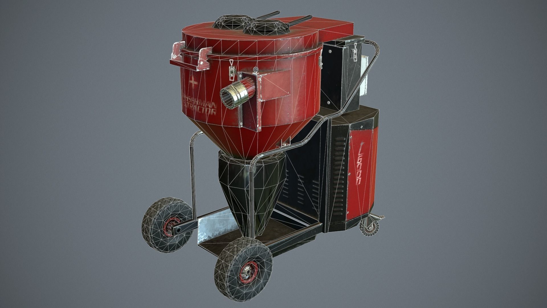 Industrial vacuum cleaner GameReady Low-poly 3D model_5