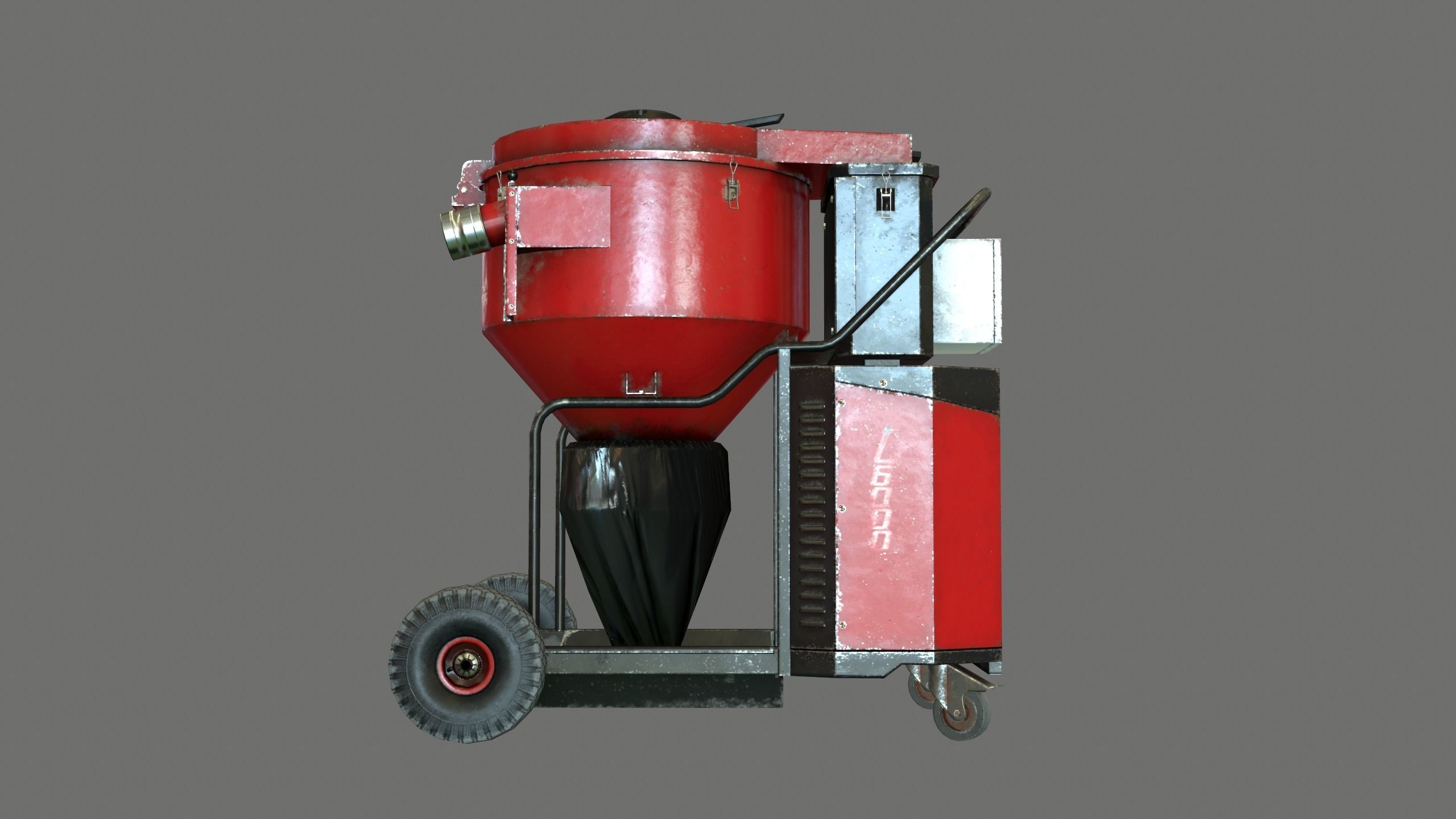 Industrial vacuum cleaner GameReady Low-poly 3D model_1