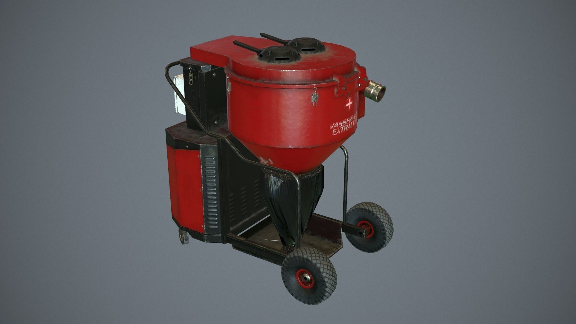 Industrial vacuum cleaner GameReady Low-poly 3D model_4