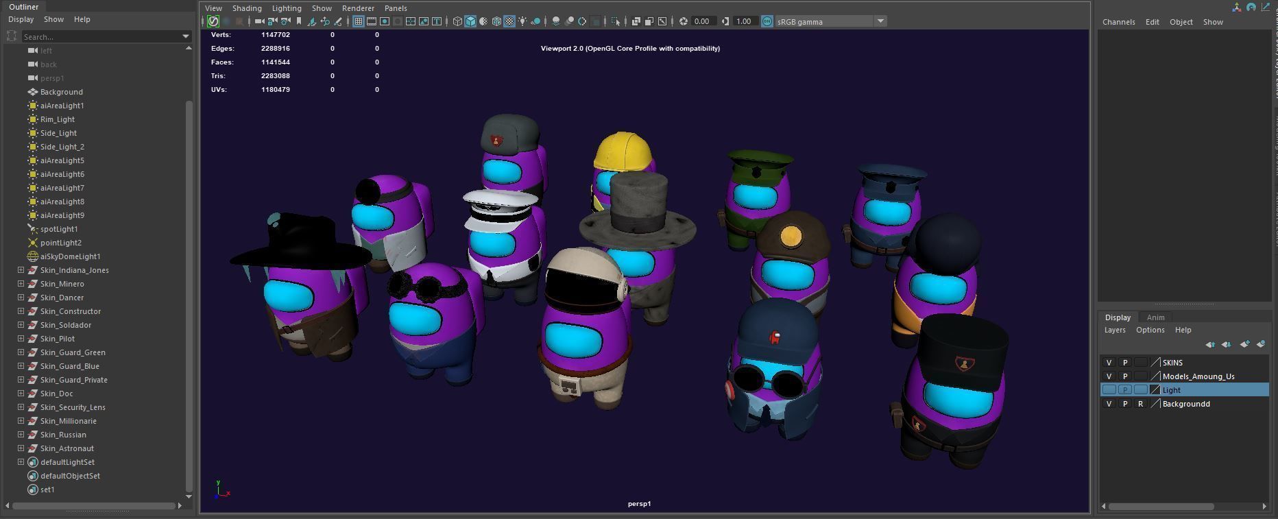 Among Us Skins Pack  Low-poly 3D model_79