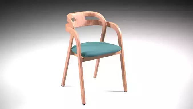 Wood modern chair 3D model