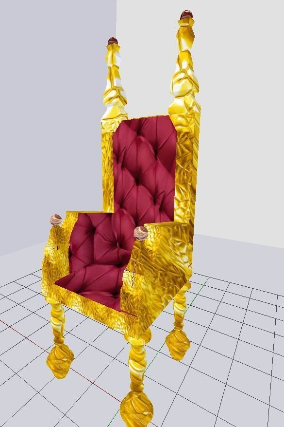 Throne arm chair 3D model 3D print model_10