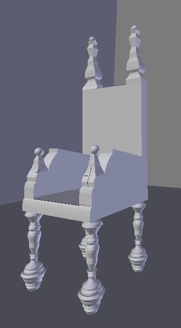 Throne arm chair 3D model 3D print model_4