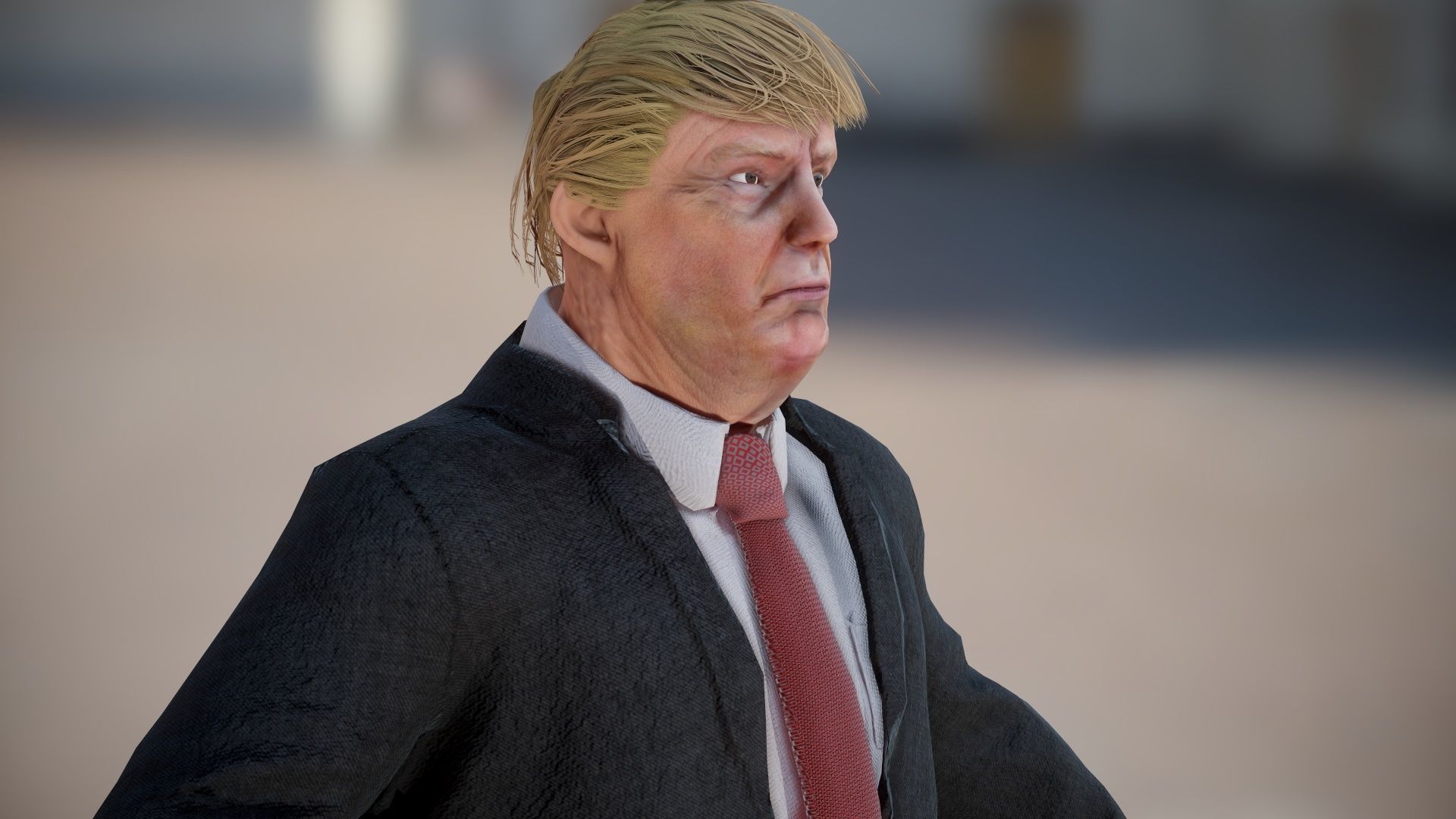 President Donald Trump GameReady model Low-poly 3D model_4
