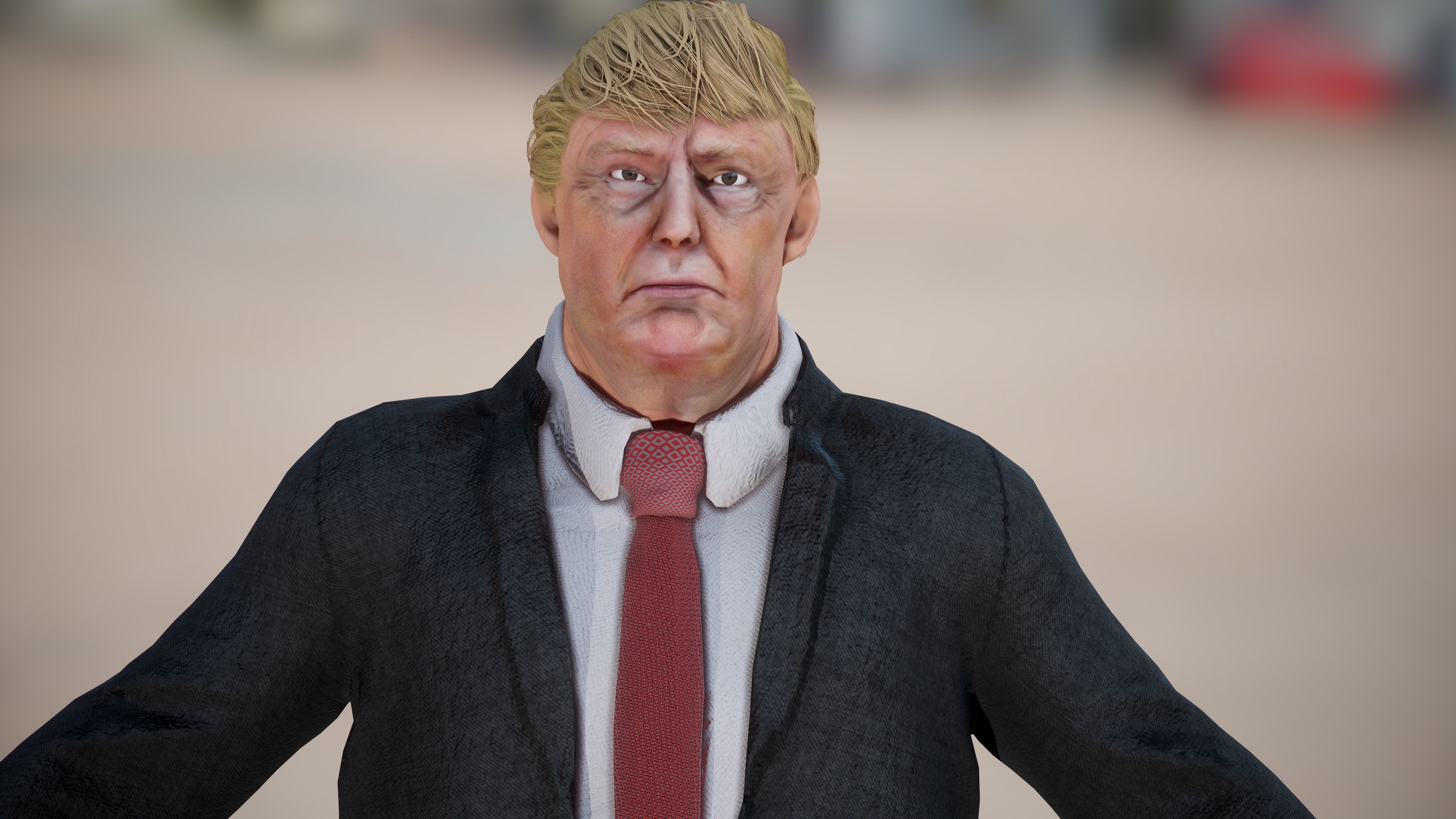 President Donald Trump GameReady model Low-poly 3D model_2