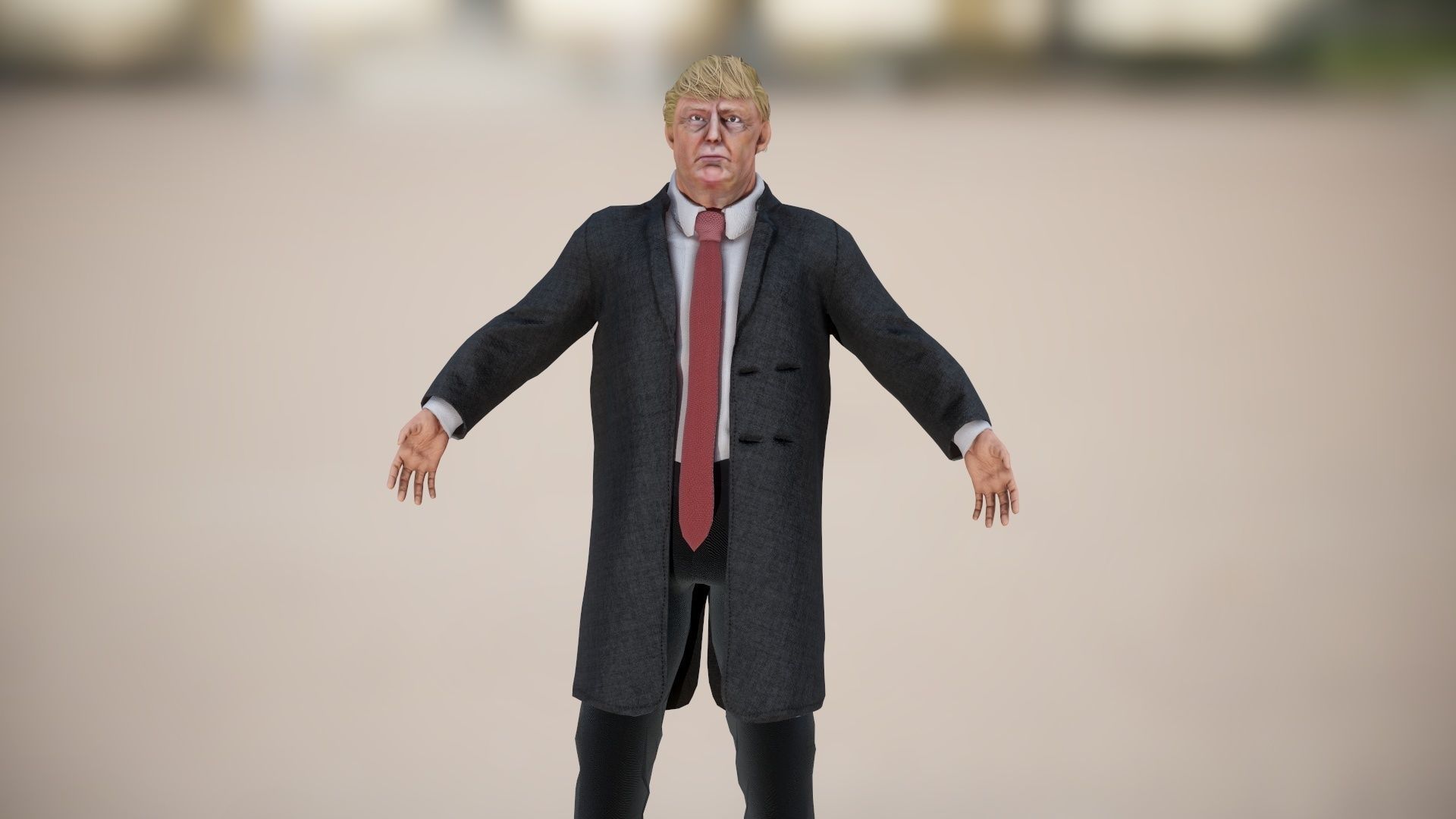 President Donald Trump GameReady model Low-poly 3D model_5