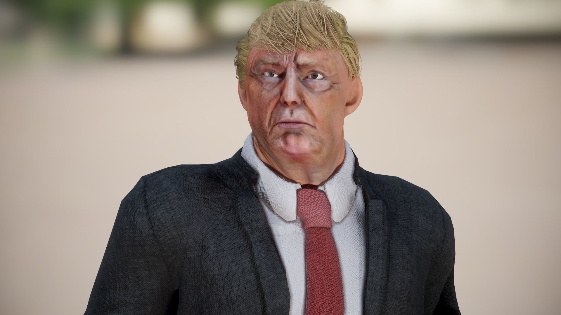 President Donald Trump GameReady model Low-poly 3D model_3