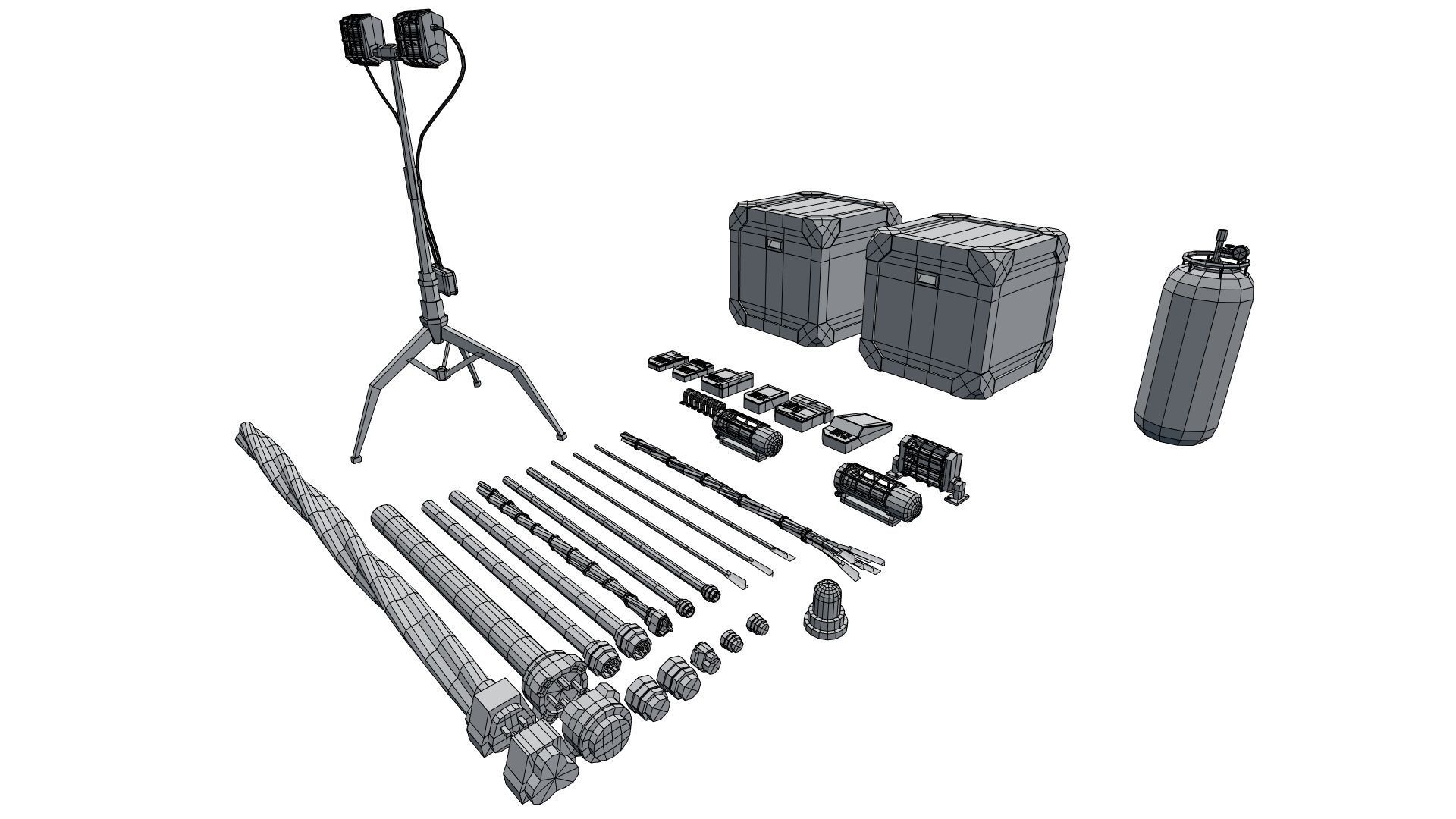 Low Poly PBR Miscellaneous Sci Fi Asset Pack Low-poly 3D model_21