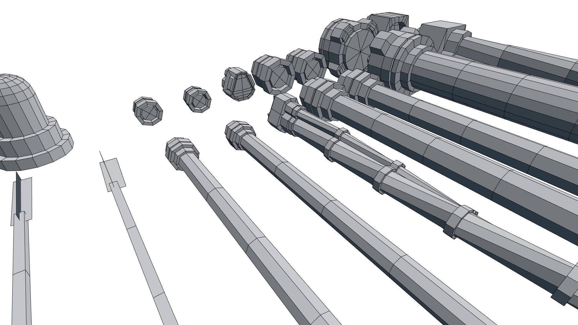 Low Poly PBR Miscellaneous Sci Fi Asset Pack Low-poly 3D model_35