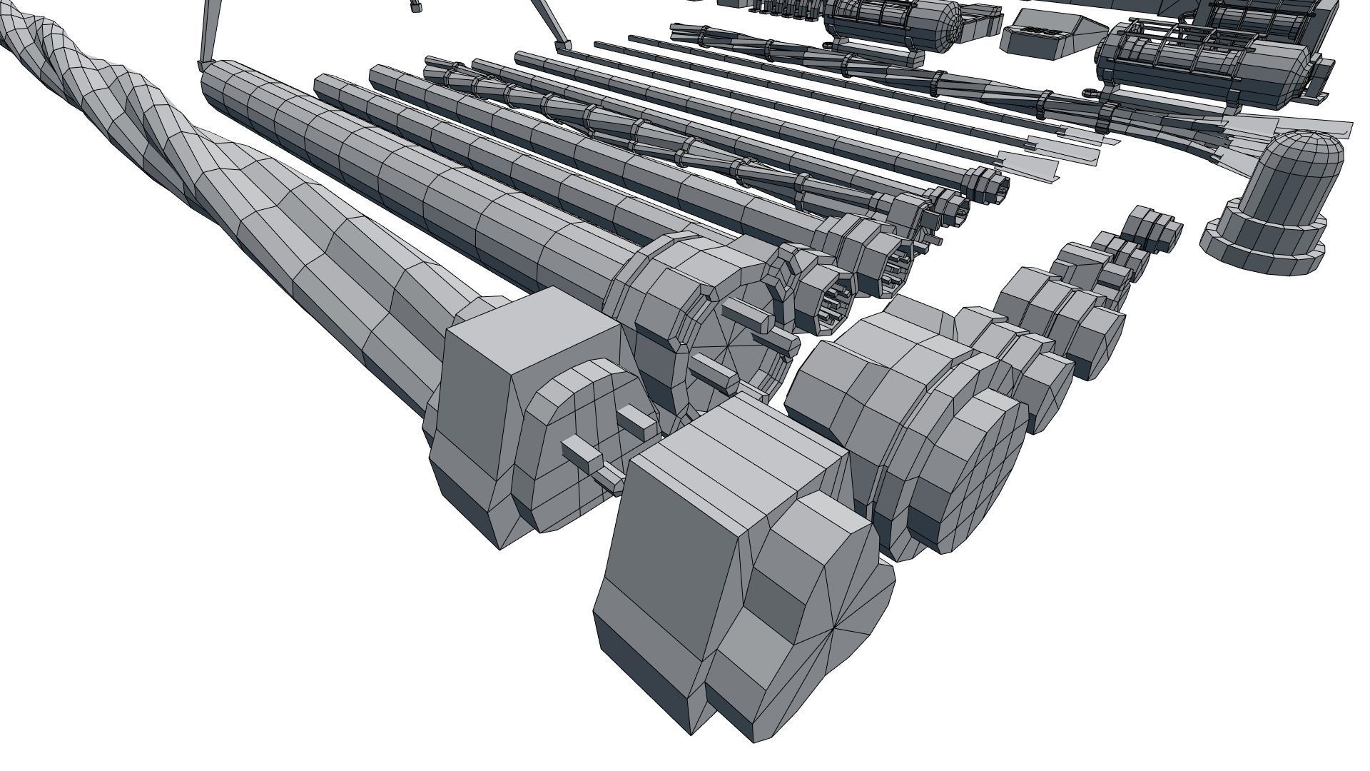 Low Poly PBR Miscellaneous Sci Fi Asset Pack Low-poly 3D model_23