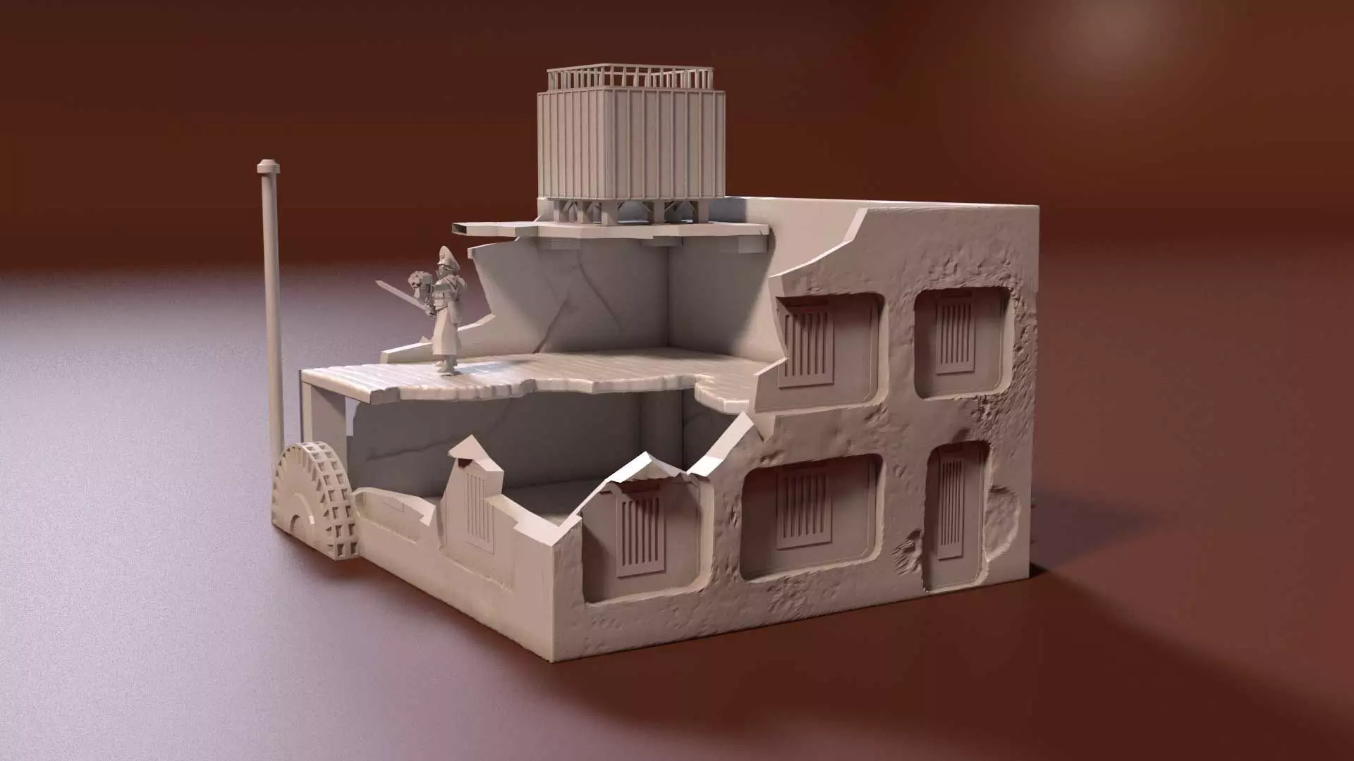 Ruins scenery 3D print model_0
