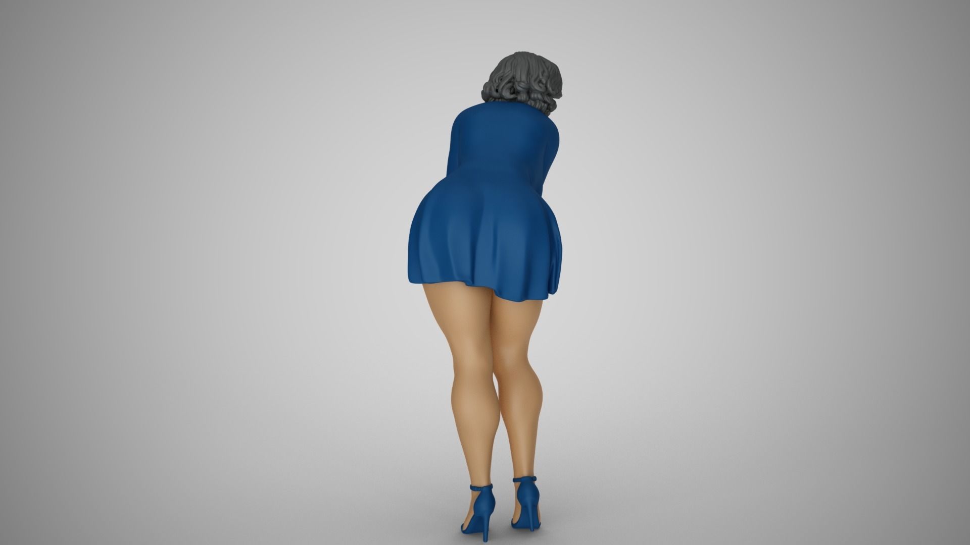 Woman Lean on Table 3D print model_6