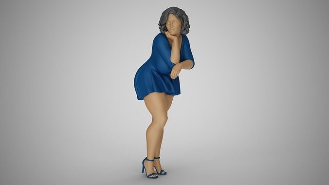 Woman Lean on Table 3D print model