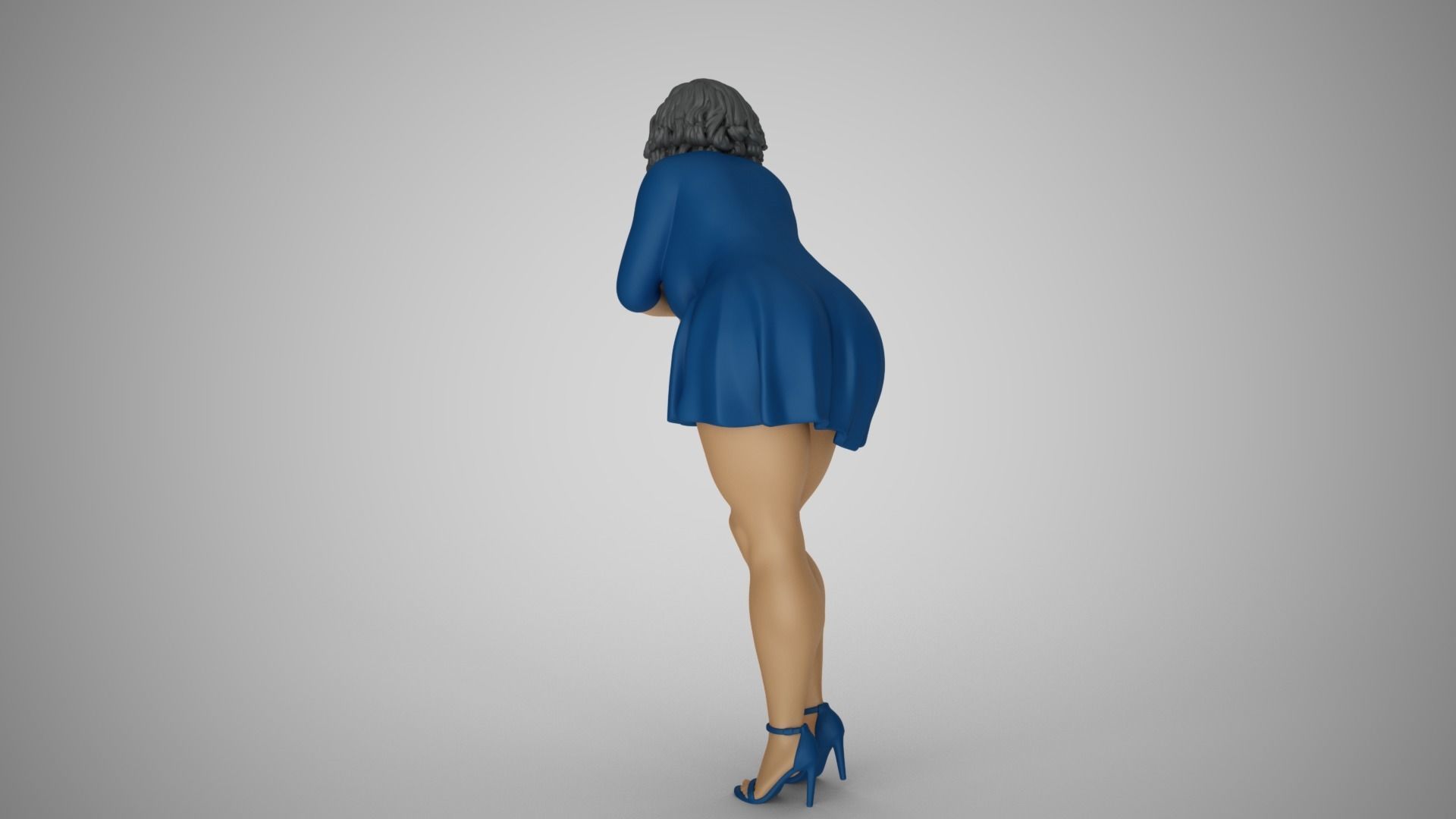 Woman Lean on Table 3D print model_7
