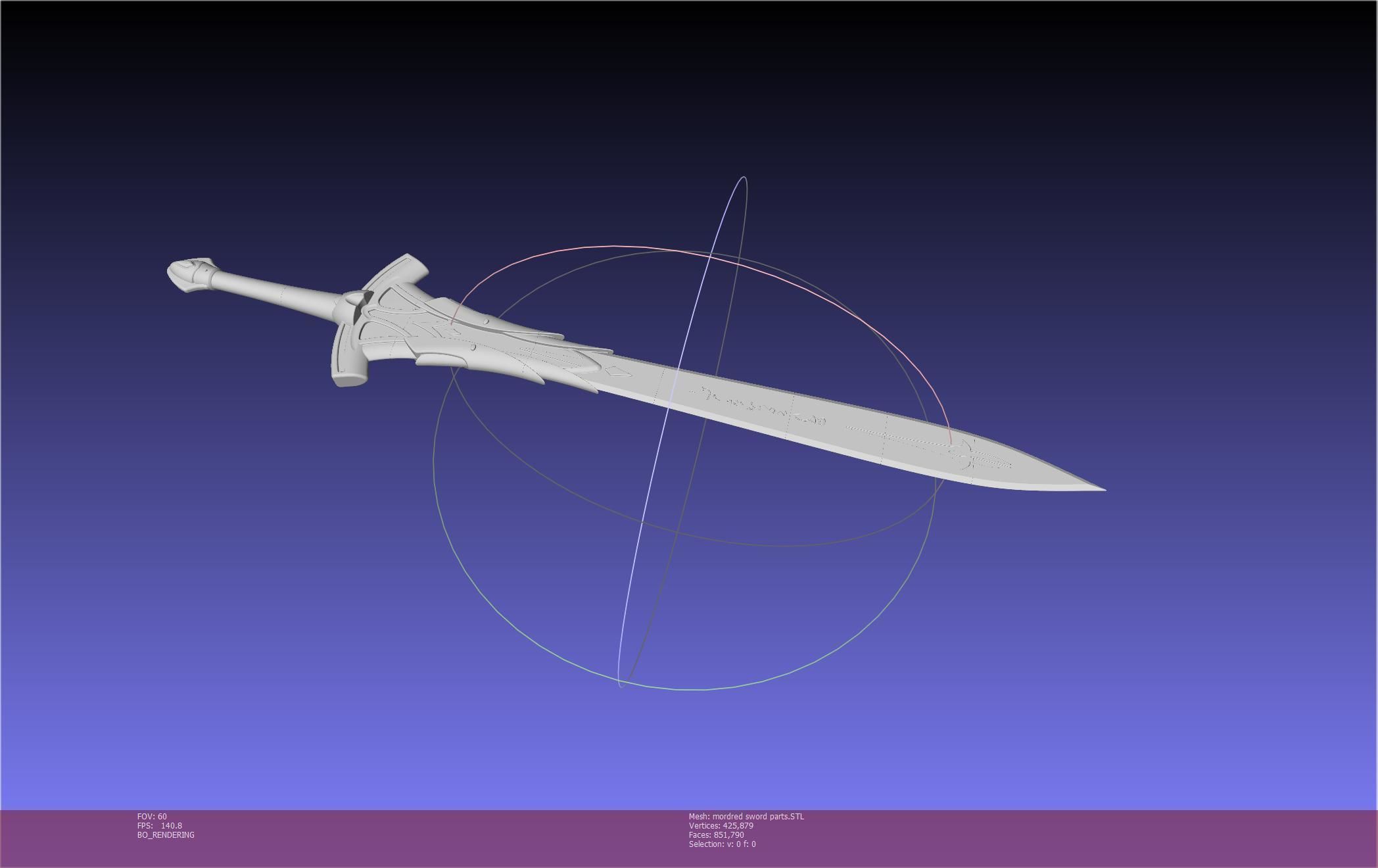 Fate Mordred Sword Printable Assembly 3D print model_111