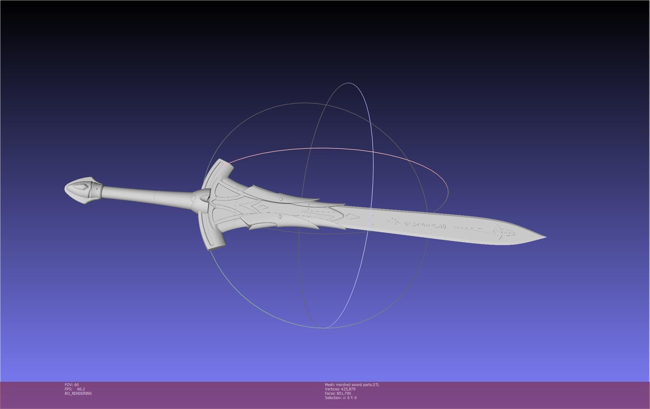 Fate Mordred Sword Printable Assembly 3D print model_132