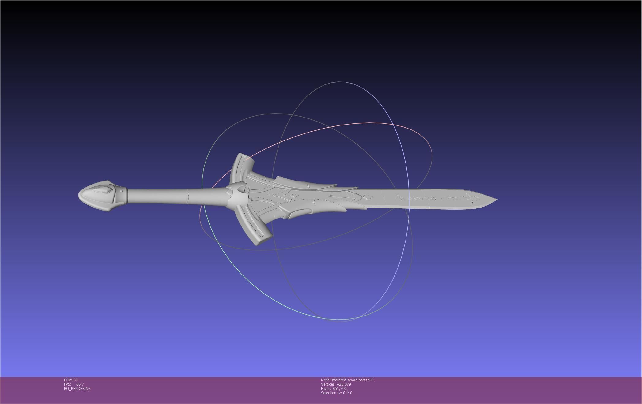 Fate Mordred Sword Printable Assembly 3D print model_131