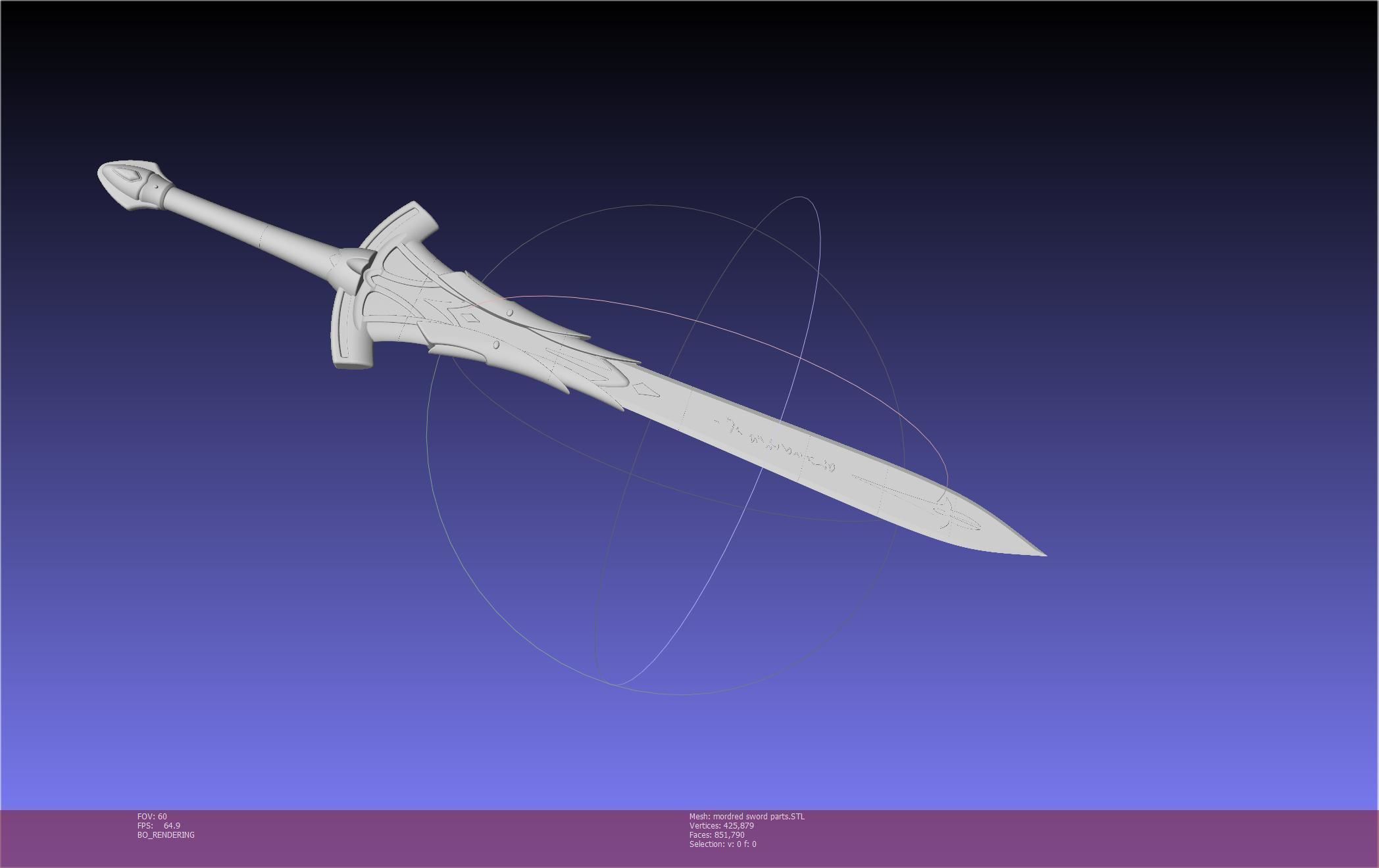 Fate Mordred Sword Printable Assembly 3D print model_118