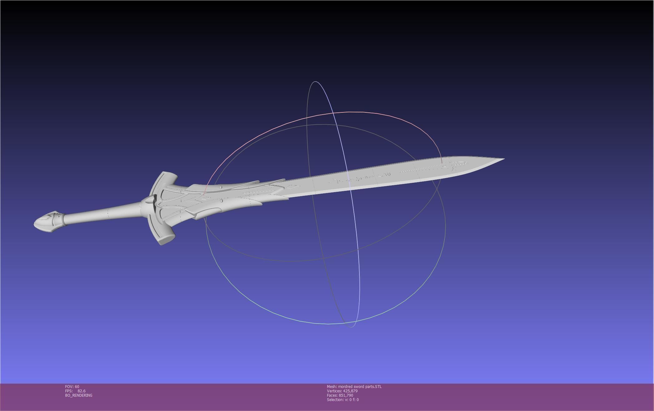 Fate Mordred Sword Printable Assembly 3D print model_117