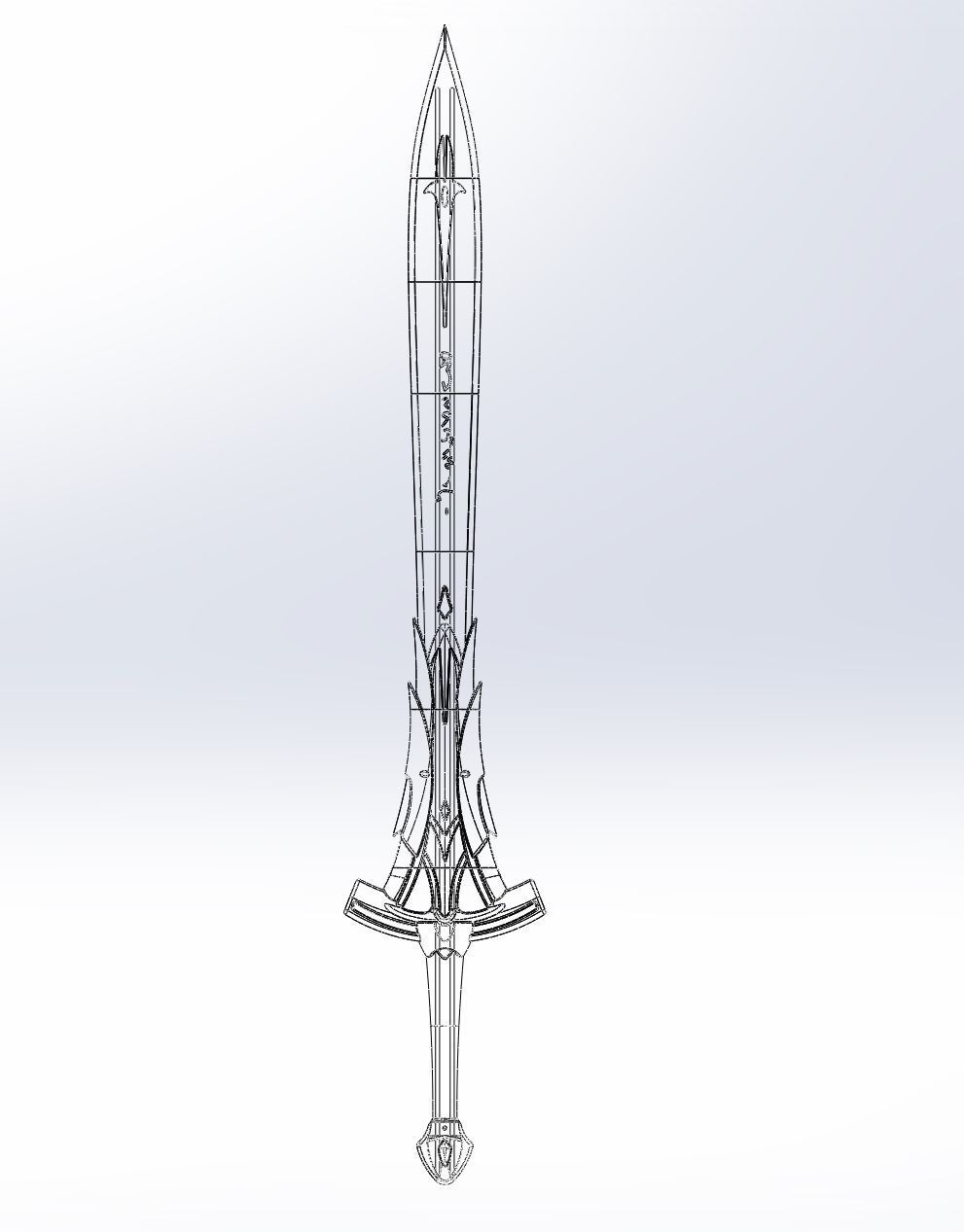 Fate Mordred Sword Printable Assembly 3D print model_1