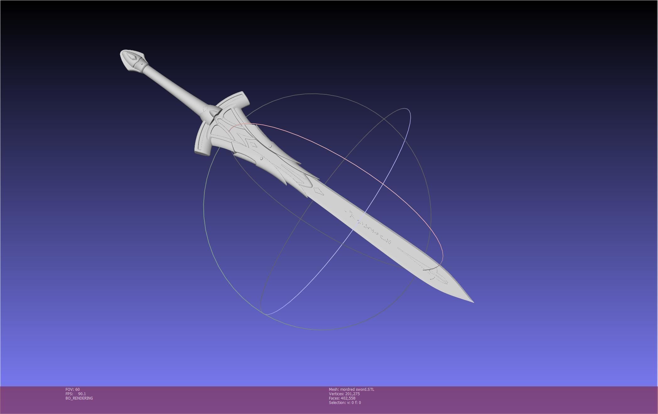 Fate Mordred Sword Printable Assembly 3D print model_10