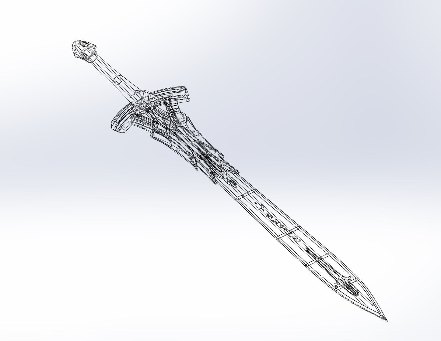 Fate Mordred Sword Printable Assembly 3D print model_4