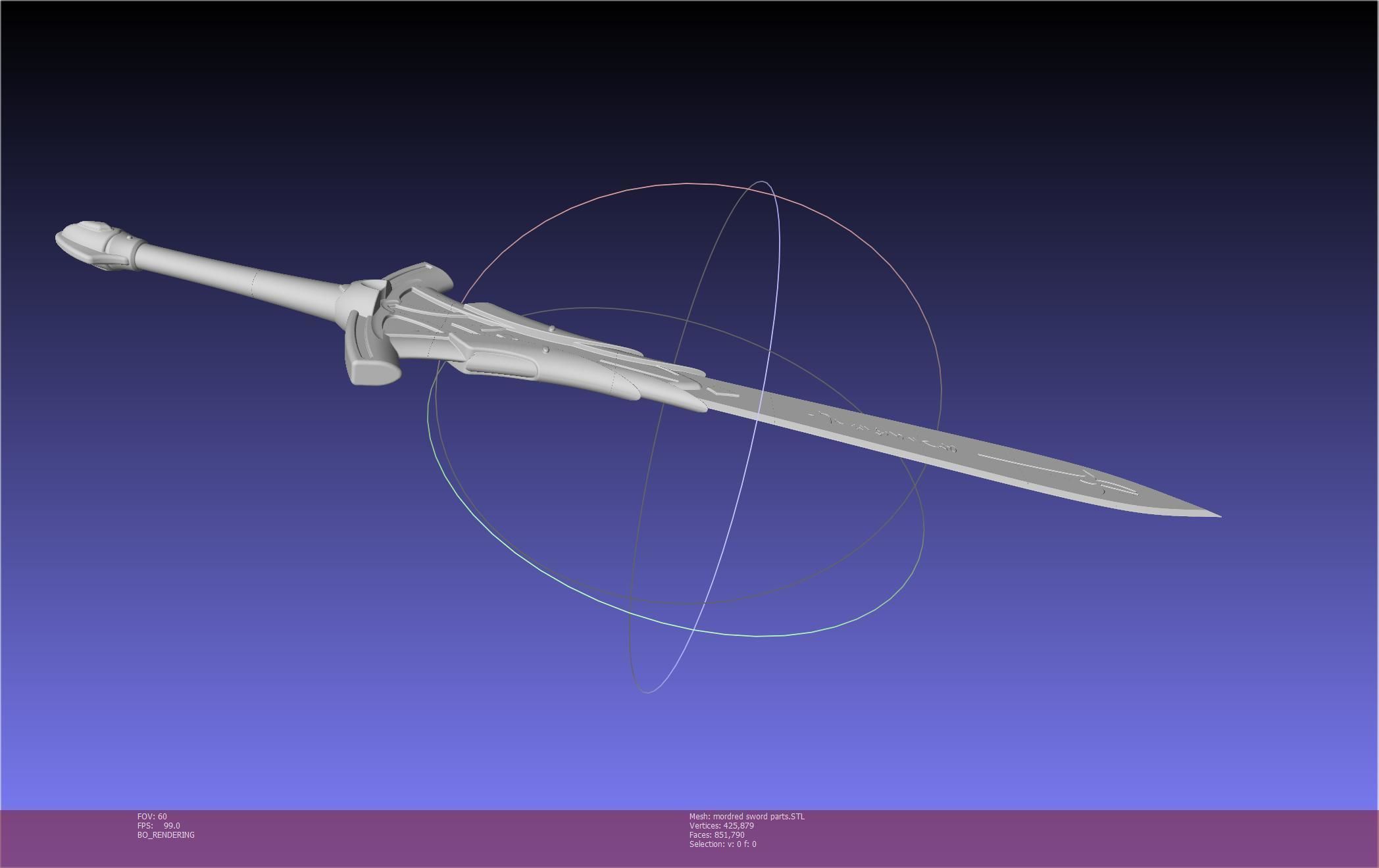 Fate Mordred Sword Printable Assembly 3D print model_127
